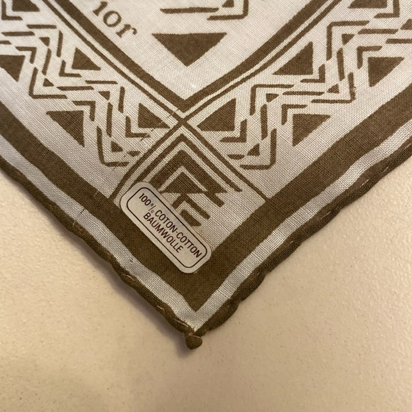 Vintage Christian Dior small square cotton scarf handkerchief - Picture 12 of 12